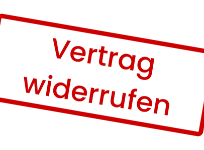 Beispiel eines Buttons Vertrag widerrufen für eine Website oder einen Onlineshop.