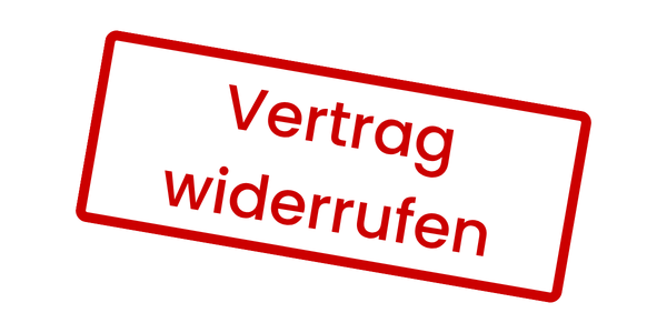 Beispiel eines Buttons Vertrag widerrufen für eine Website oder einen Onlineshop.